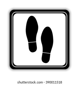 Shoe print  - black vector icon