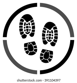 Shoe print  - black vector icon