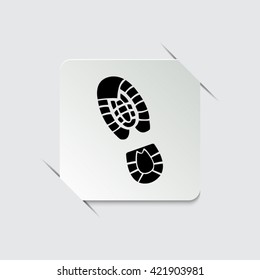 Shoe print  - black vector icon