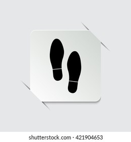 Shoe print  - black vector icon