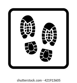 Shoe print -  black vector icon