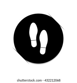 Shoe print  - black vector icon