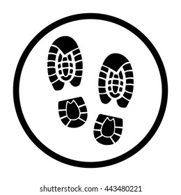 Shoe print  - black vector icon