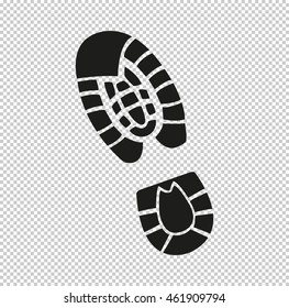 Shoe print  - black vector icon