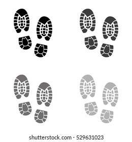 Shoe print  - black vector icon