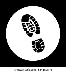 Shoe print  - black vector icon