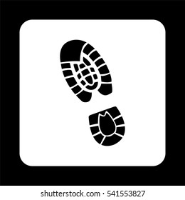 Shoe Print  - Black Vector Icon