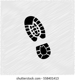 Shoe print  - black vector icon