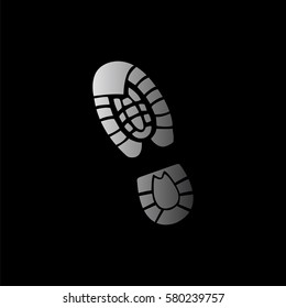 Shoe print -  black vector icon