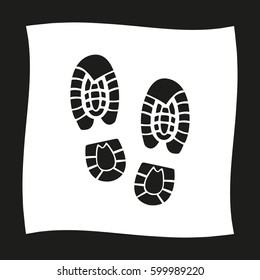 Shoe print  - black vector icon