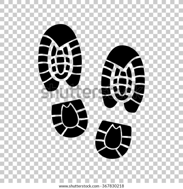 Shoe Print Black Vector Icon Stock Vector (Royalty Free) 367830218