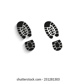 Shoe print - black vector icons