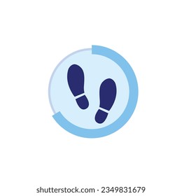 Shoe print. footstep, footpath flat vector icon. shoes, walk, step sign isolated vector for web and mobile app. Step count.