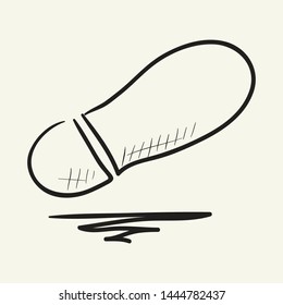 Shoe print. Hand drawn vector illustration.