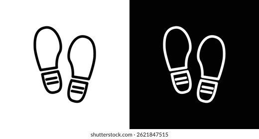 Shoe print icon concept stroke on white background