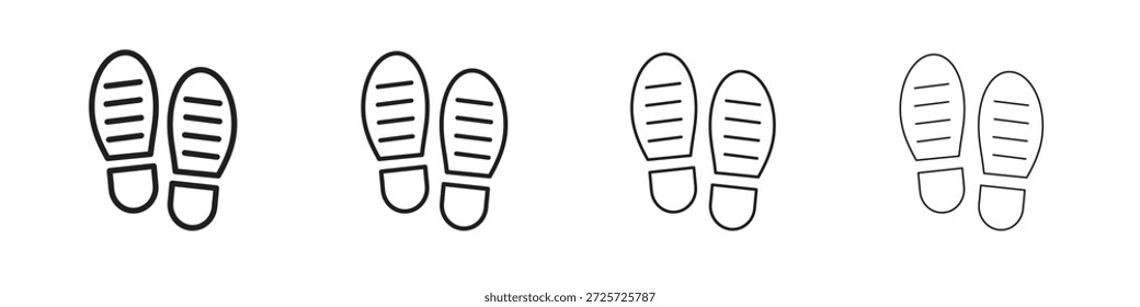 Shoe print icon concept. Thin line symbol. Simple outline style vector
