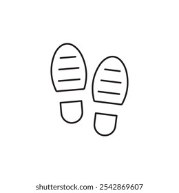 Shoe print icon. filled and line stroke icons
