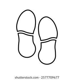 Shoe print icon Flat simple outline