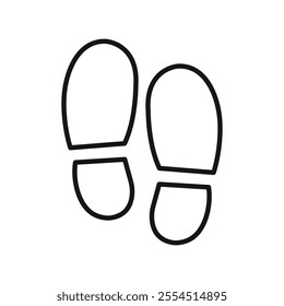 Shoe print icon Isolated flat vector in outline