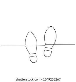 Shoe print icon isolated on white background with hand drawn doodle style vector