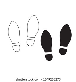 Shoe print icon isolated on white background with hand drawn doodle style vector