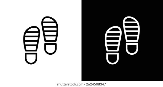 Ícone de impressão de sapato. Vetor de tipo de logotipo definido