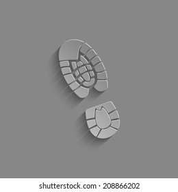 Shoe print icon on a grey background