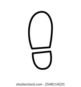 Shoe print icon Outline set in black and white color