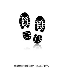 Shoe Print Icon With Shadow