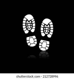 Shoe print icon with shadow