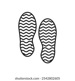 Shoe print icon simple black line style.