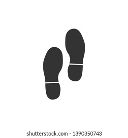 Shoe print icon in simple design. Vector illustration