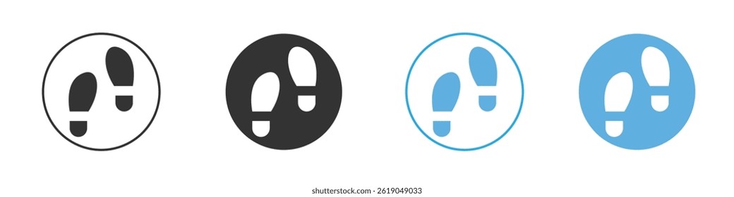 Schuhdruck-Symbol einfaches flaches Vektorsymbol-Paket