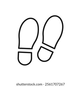 Shoe print icon Simple thin line flat symbol