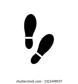 Shoe print icon symbol vector. on white background