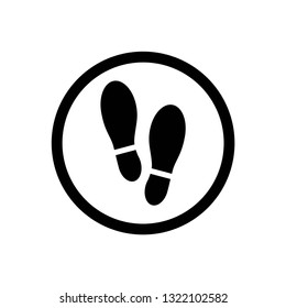 Shoe print icon symbol vector. on white background