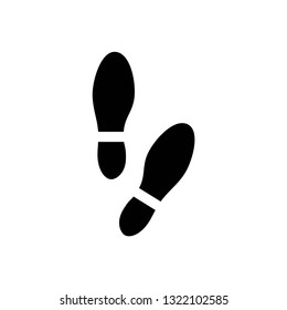 Shoe print icon symbol vector. on white background