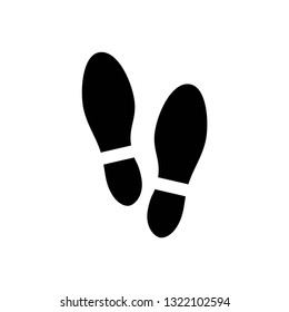 Shoe print icon symbol vector. on white background