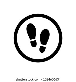 Shoe print icon symbol vector