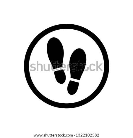 Shoe print icon symbol vector. on white background