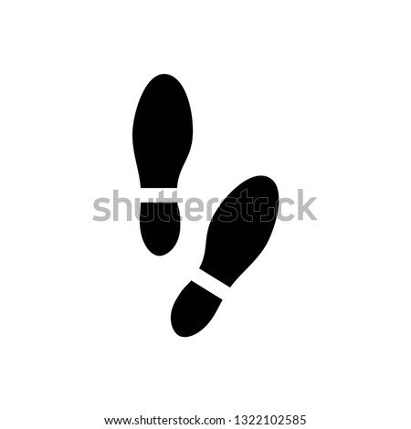 Shoe print icon symbol vector. on white background
