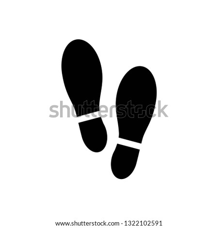 Shoe print icon symbol vector. on white background
