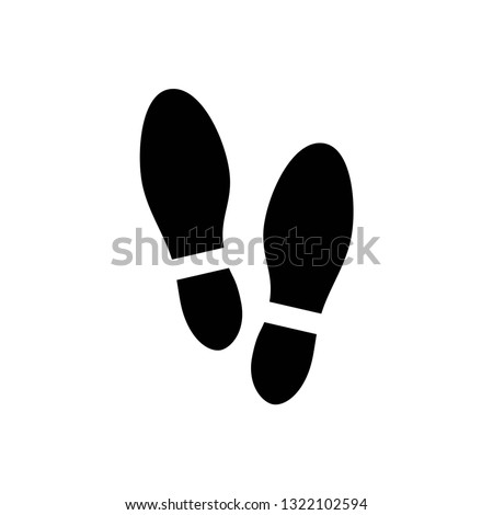 Shoe print icon symbol vector. on white background