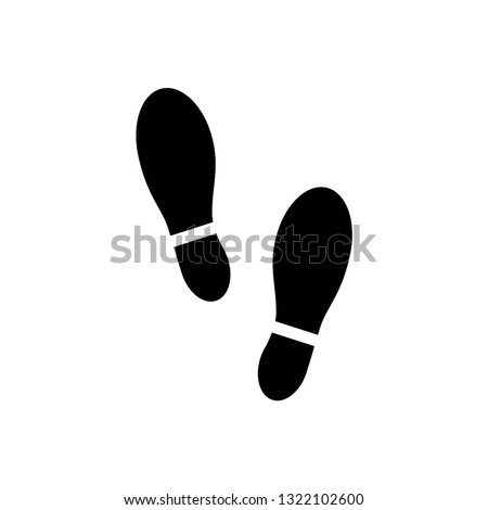 Shoe print icon symbol vector. on white background