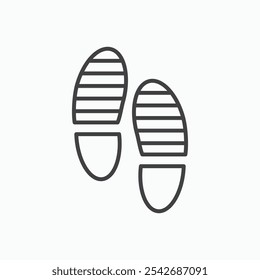 Shoe print icon in thin black lines