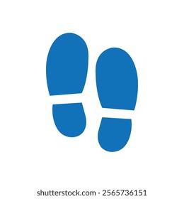 Shoe print icon Thin line illustration set