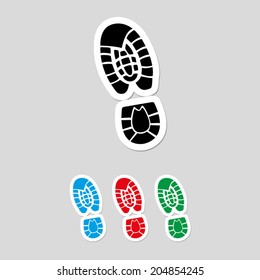 Shoe print icon - vector