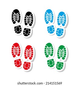 Shoe print icon - vector