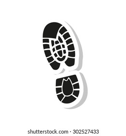 Shoe print icon - vector