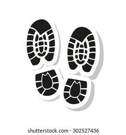 Shoe print icon - vector